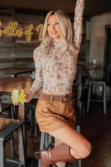 "Howdy Witch" NM Original Mesh Mock Neck Bodysuit (Howdy Witch)