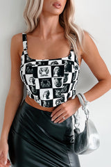 Timeless Expressions Printed Corset Top (Black/White)