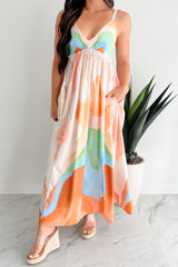 Tastefully Bold Printed Maxi Dress (Orange Combo)