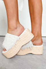 Addressing The Rumors Flurry Platform Sandal (White)
