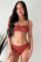 All Washed Up Ribbed Two Piece Bikini (Rust)