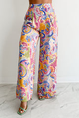 Colorful Imagination Printed Wide Leg Pants (Multi)
