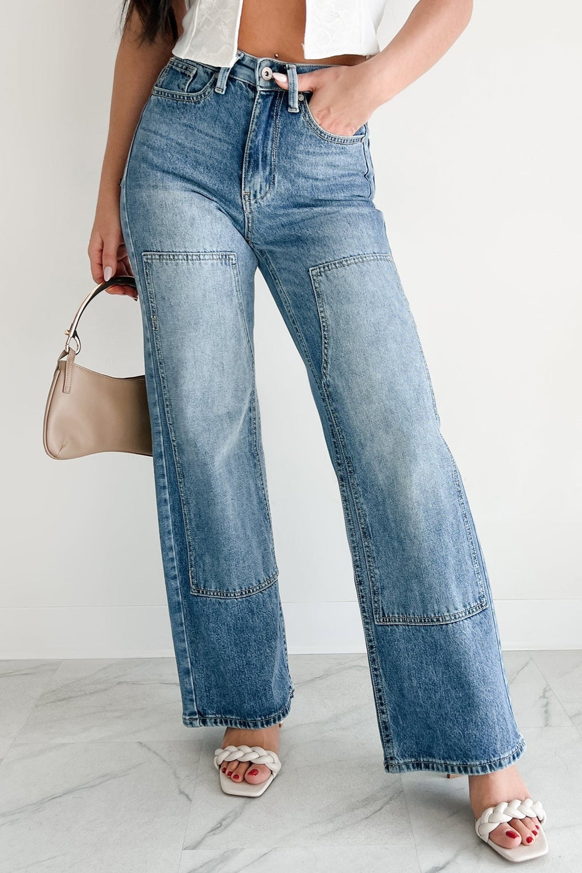 Rhodes High Rise Wide Leg Special A Jeans (Medium Dark)