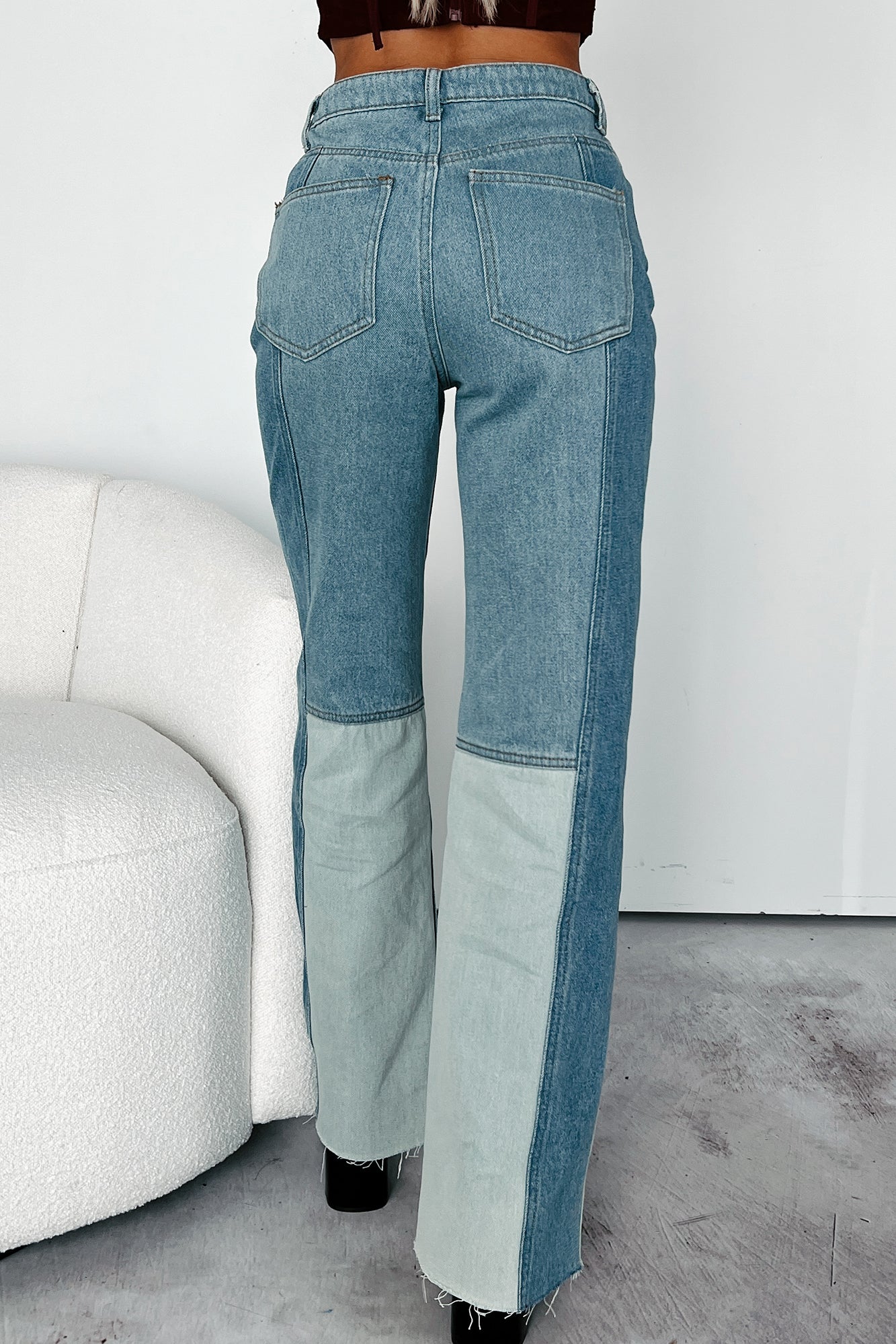 Fueled By Art High Rise Colorblock Jeans (Denim Multi)