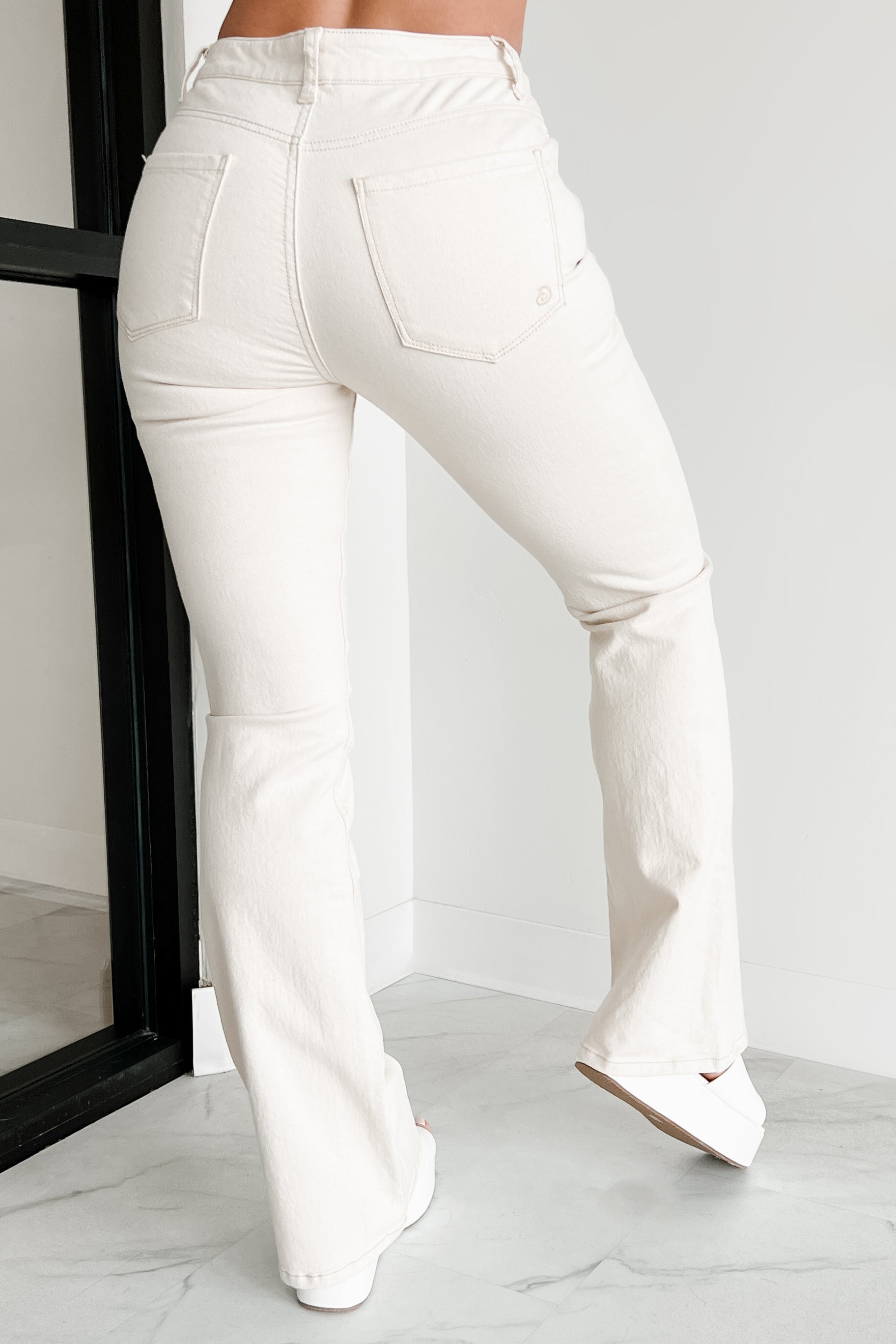 Minka High Rise Flare Indigo Reign Jeans (Khaki)