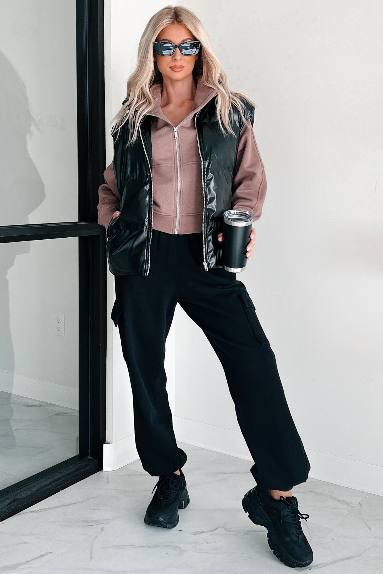 Miles Ahead Zip-Up Hoodie (Truffle)