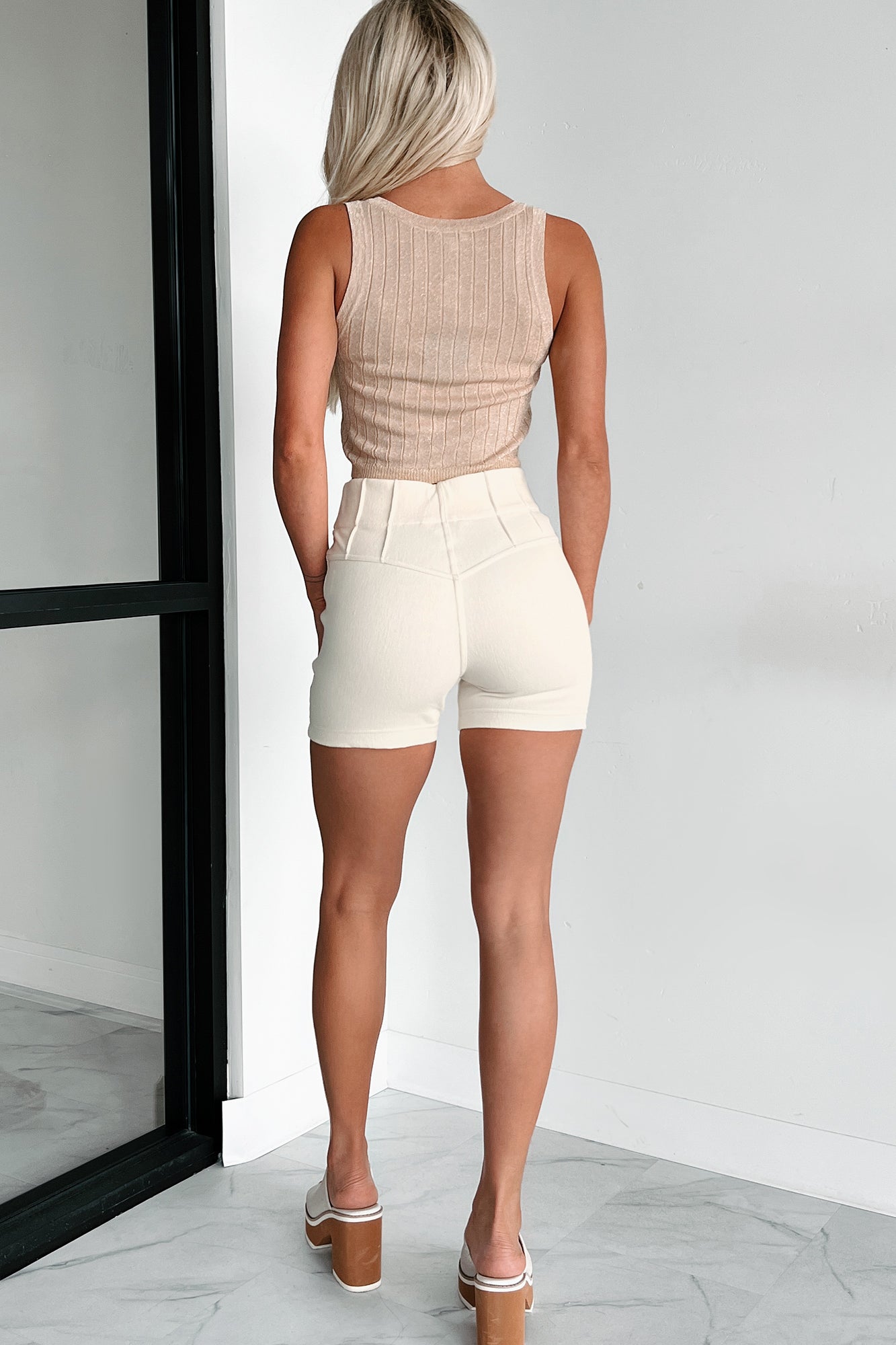 Conveniently Chic Ribbed Lurex Crop Tank (Gold)