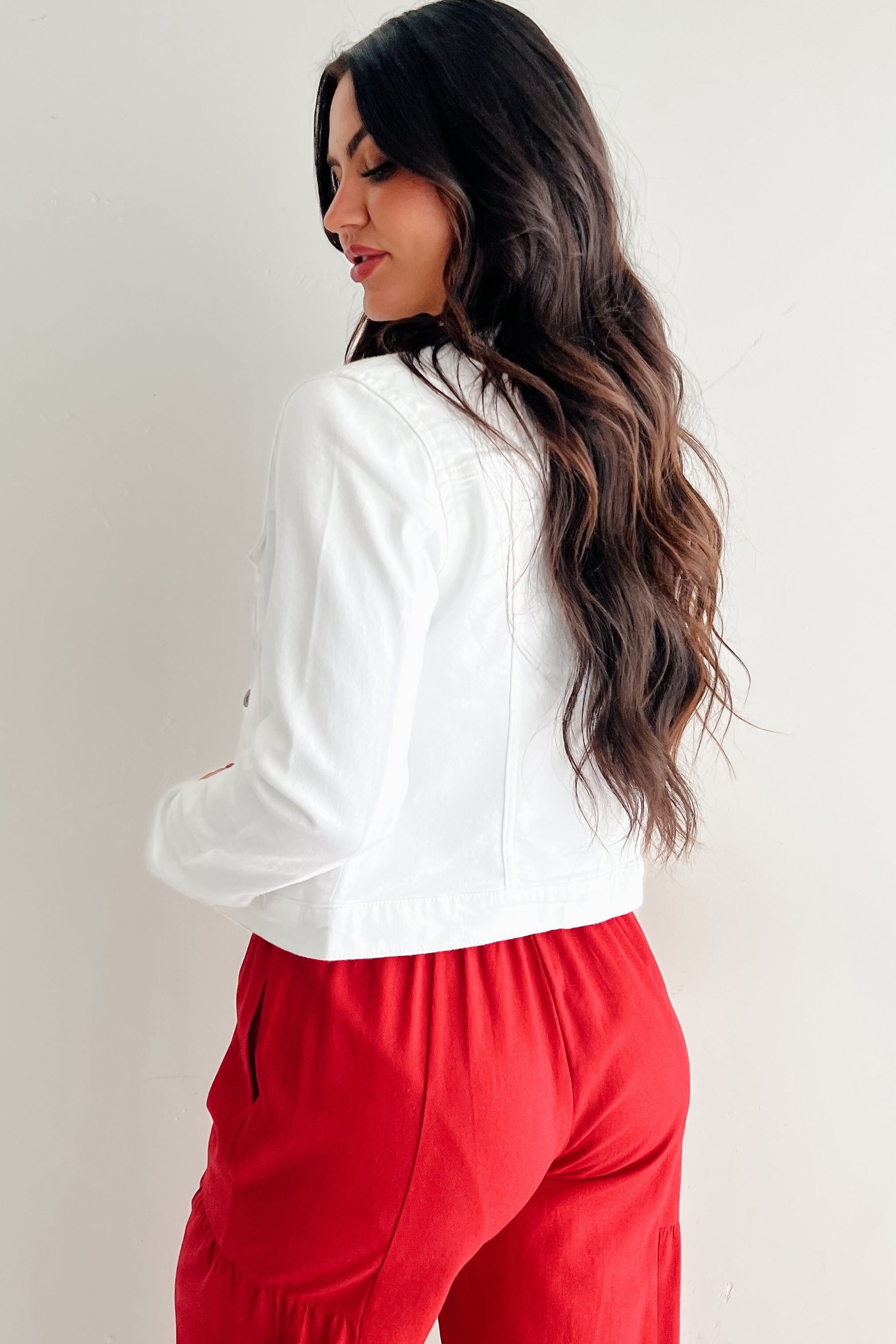 Classy In Cotton Eunina Denim Jacket (White)