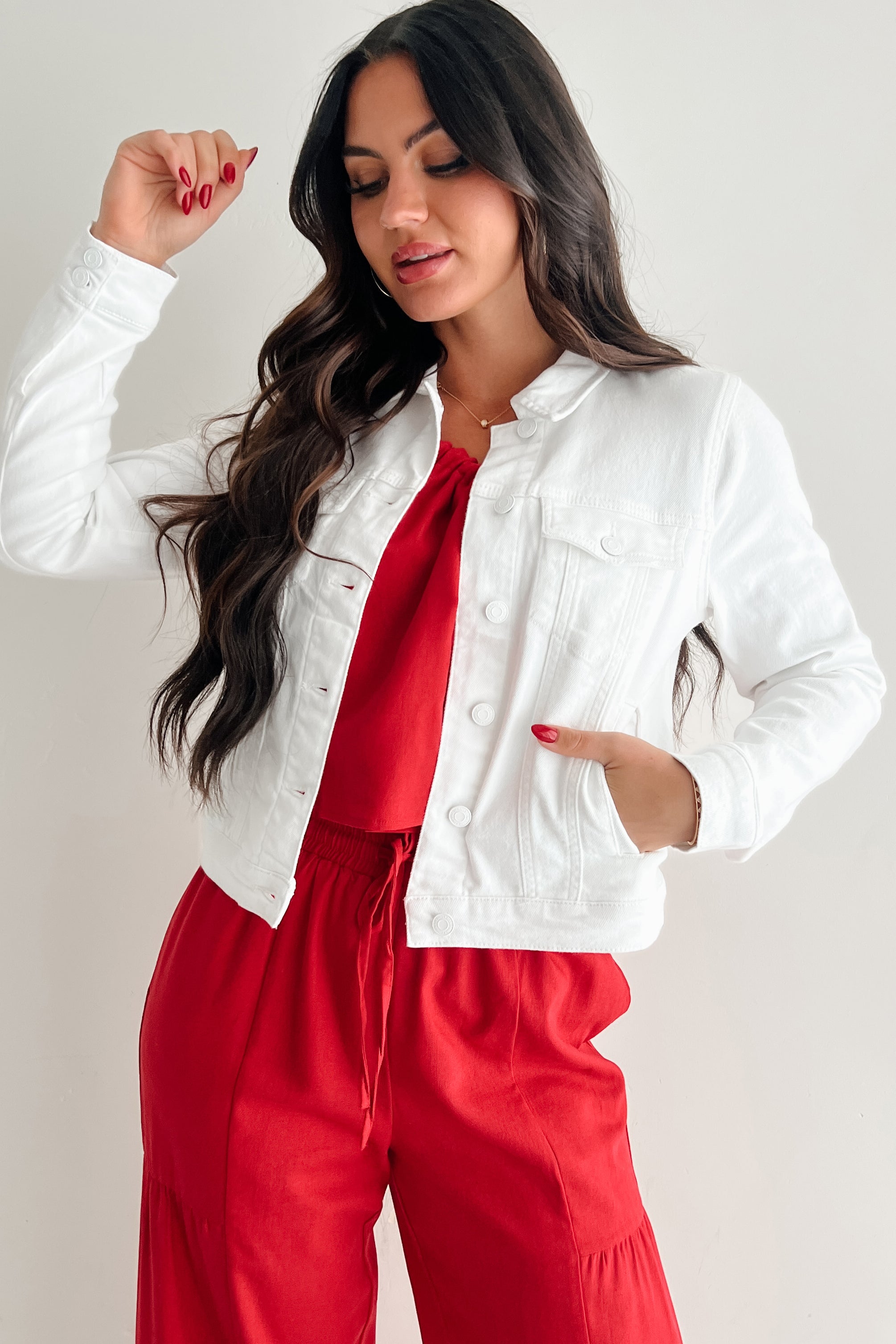 Classy In Cotton Eunina Denim Jacket (White)