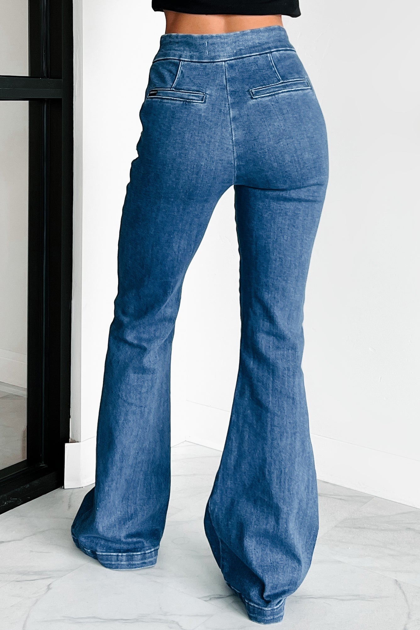 Abigail Special A High Rise Trouser Flare Jeans (Dark)