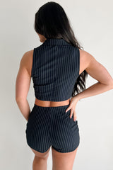 Workflow Edge Two Piece Pinstripe Skort Set (Navy/White)