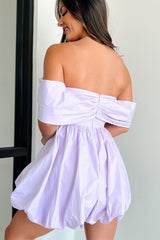 Major Charisma Bubble Hem Mini Dress (Lavender)
