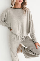 Woolen Wishes Contrast Trim Sweater (Heather Taupe)
