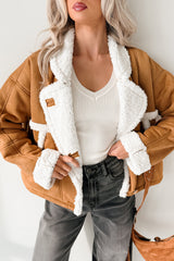 Carol Nights Faux Suede Sherpa Jacket (Camel)