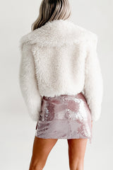 Strong Season Faux Fur Collared Jacket (Ivory)