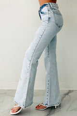 Gwen Tummy Control Saige Flare Star Jeans (Light)
