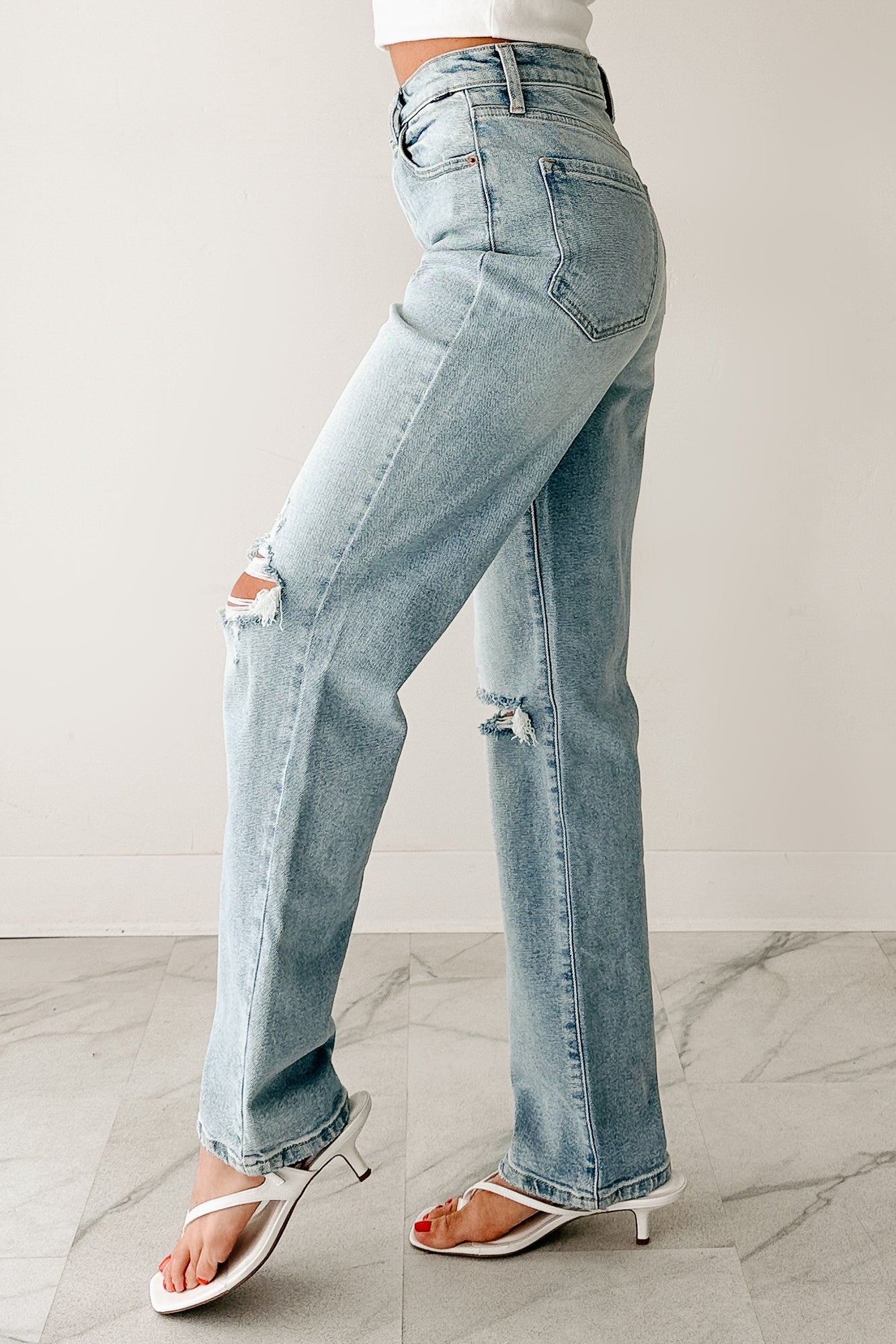 Cassie Super High Rise Cello Dad Jeans (Light Wash)
