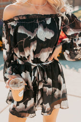 Chic Reign Off The Shoulder Mini Dress (Black Combo)