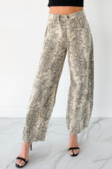 Hale Barrel Leg Very J Animal Print Jeans (Beige Snake)