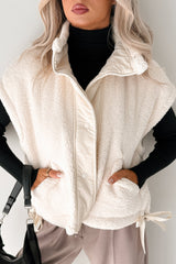 Winter Calmness Sleeveless Sherpa Vest (Ivory)