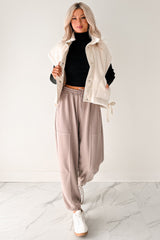 Winter Calmness Sleeveless Sherpa Vest (Ivory)