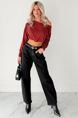 Sophia High Rise Judy Blue Washed Barrel Jeans (Black)