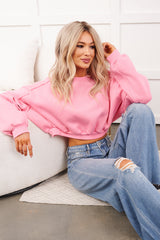 Everyday Glow Cropped Sweatshirt (Pink)