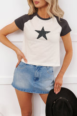 You're An All Star Graphic Raglan T-Shirt (Ivory/Charcoal)