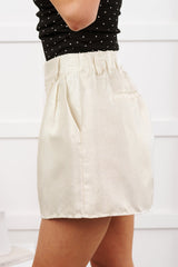 Made To Shine Glittered Shorts (Cream)