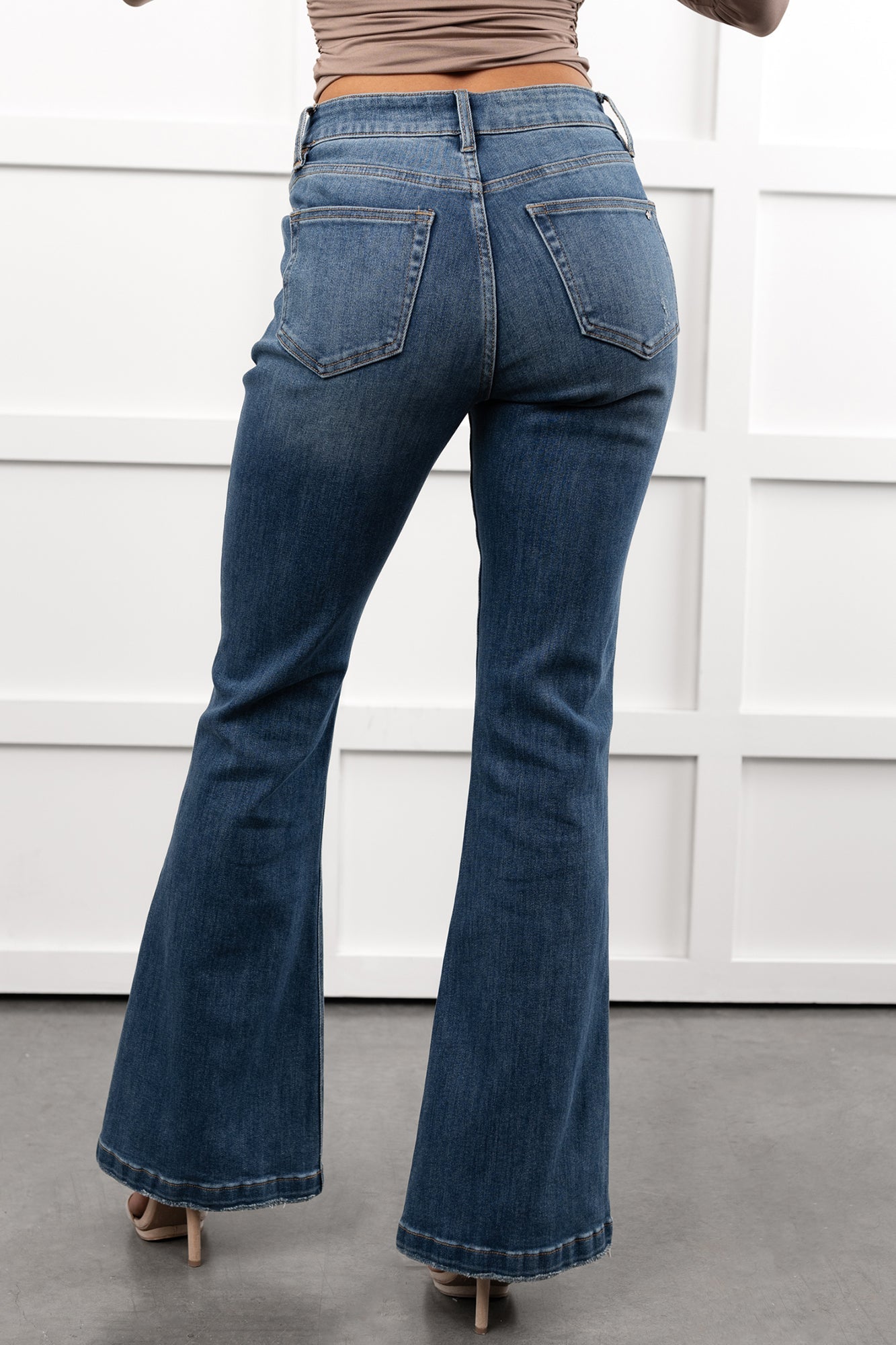 Henson High Rise Flare Mica Denim Jeans (Blue Stone)