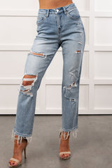 Lawrence Ripped Mica Denim Crop Jeans (Lunaria)