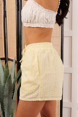 Backseat Stories Floral Eyelet Boxer Shorts (Butter)
