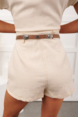 Western Daydream Concho Detail Belt (Silver/Dark Brown)