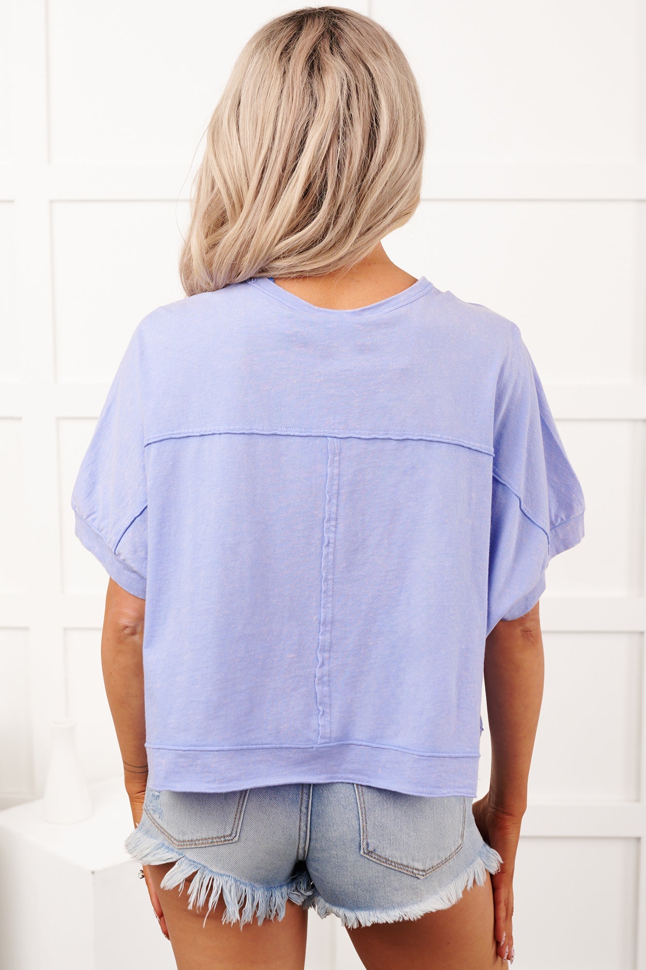 Kendrick Acid Wash Crop Top (Blue)