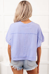 Kendrick Acid Wash Crop Top (Blue)