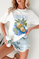 "Saint-Jean" Lemon Graphic T-Shirt (Ivory)