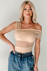 Heartfelt Moments Asymmetric Bodysuit (Nude)