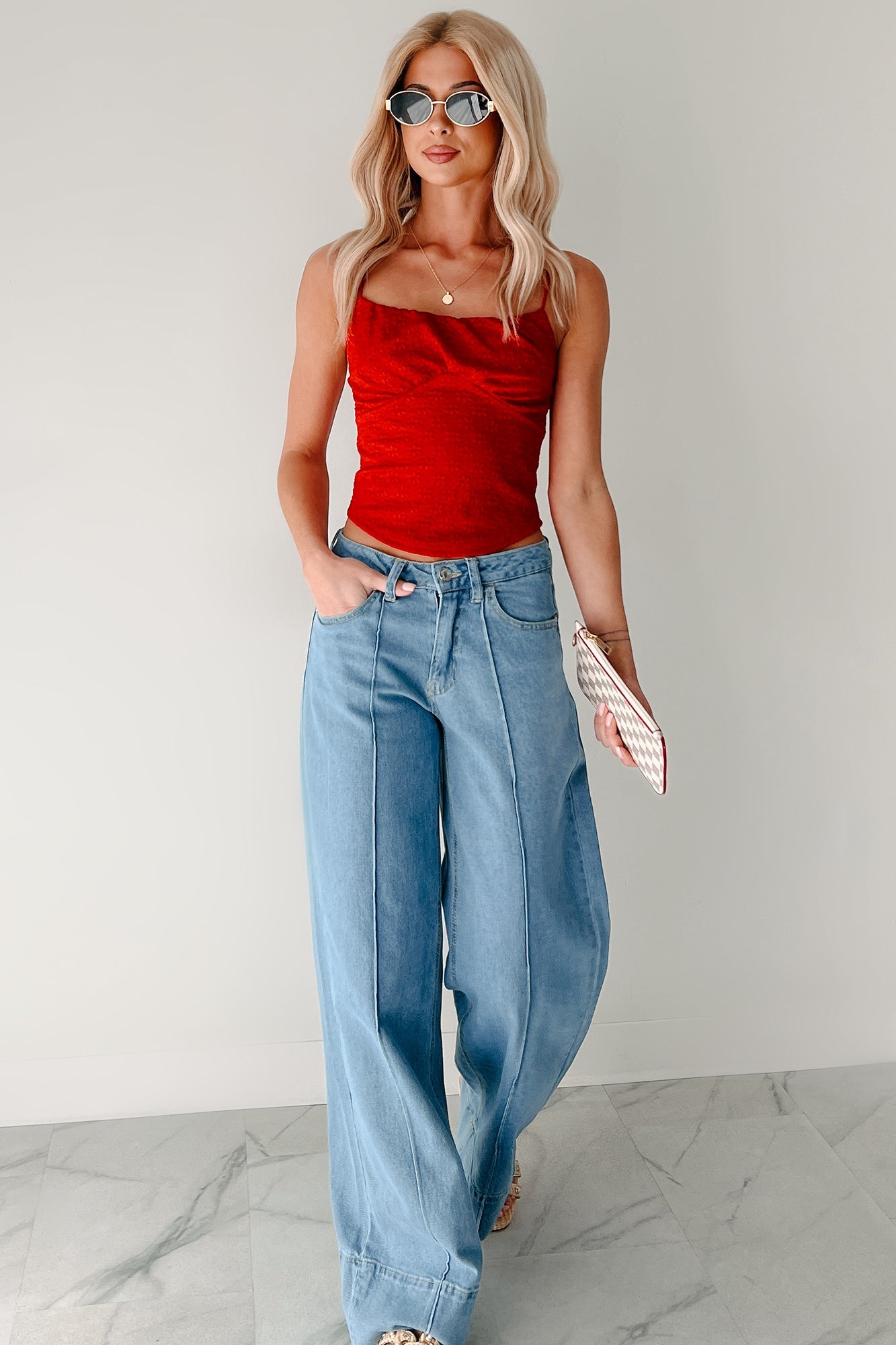 No Style Compares Lace Tank Top (Red)