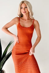 Flowy Dreams Sleeveless Crochet Maxi Dress (Burnt Orange)
