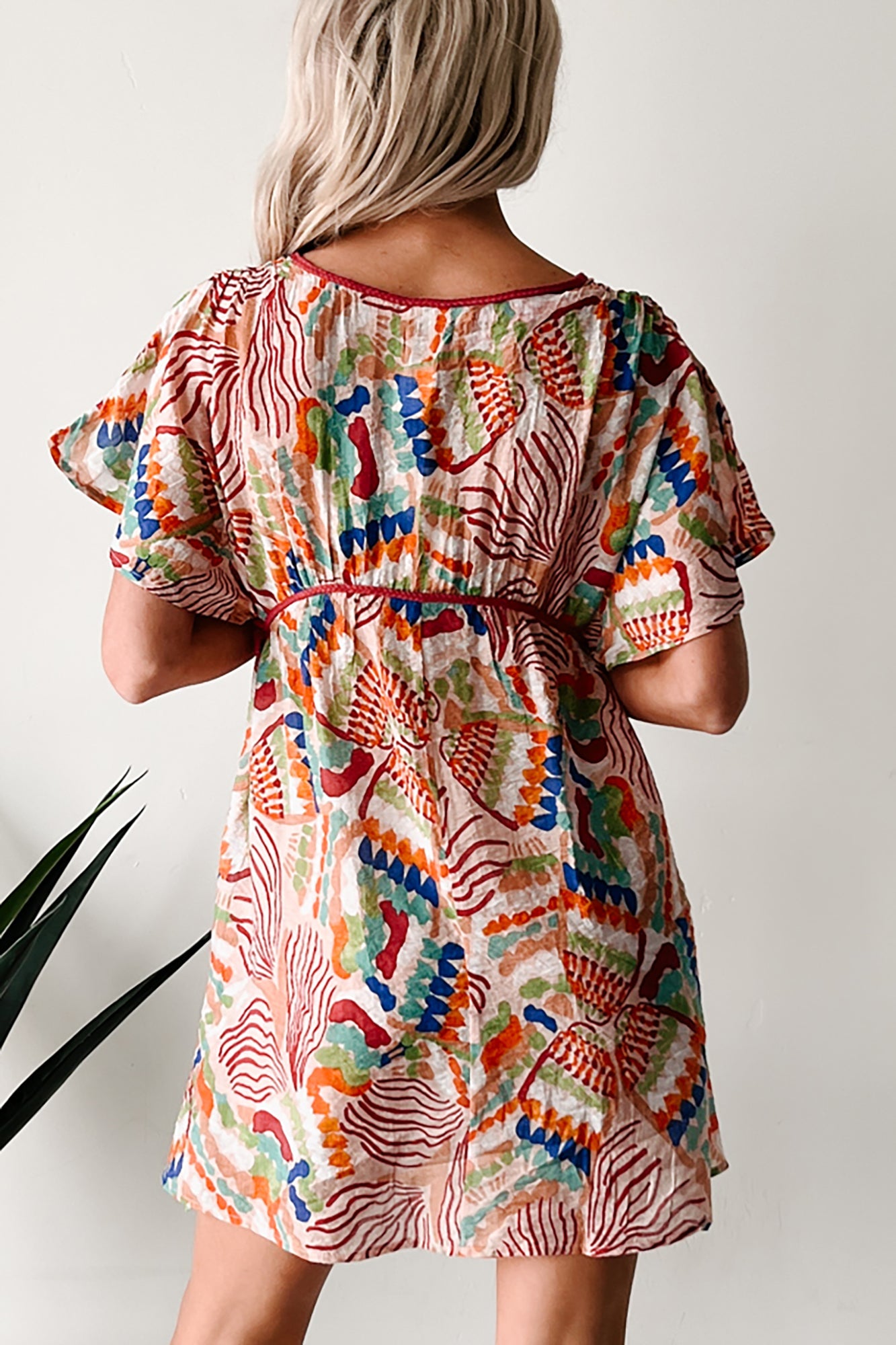 Wild Heart Printed Cover Up Mini Dress (Blush)