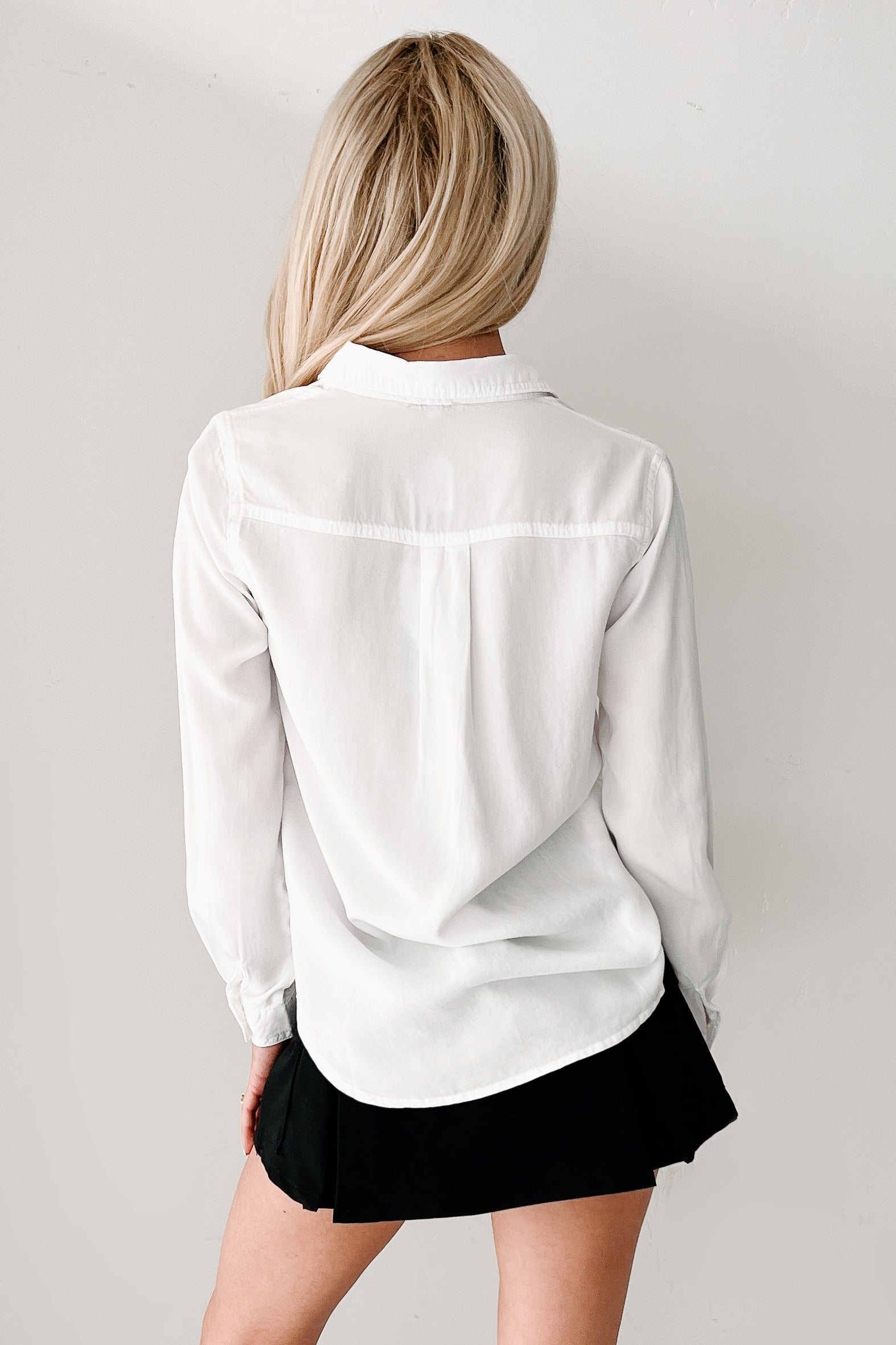 Nothing Fancy Long Sleeve Buttoned Top (White)