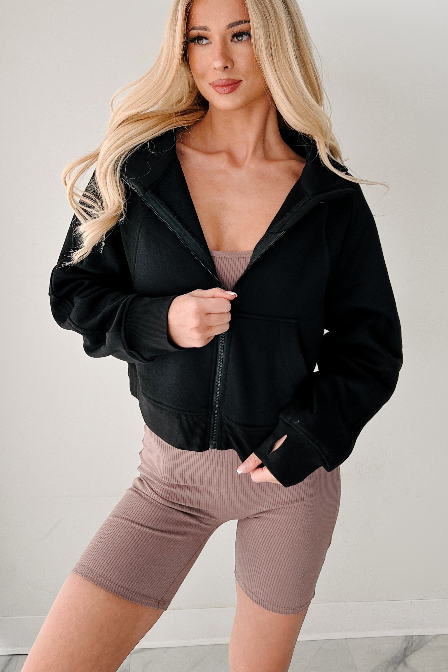Miles Ahead Zip-Up Hoodie (Black)