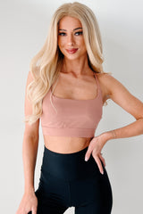 Game Face On Criss-Cross Activewear Top (Clay)