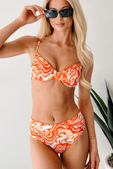Vacation To Remember Two Piece Swirl Bikini Set (Orange)