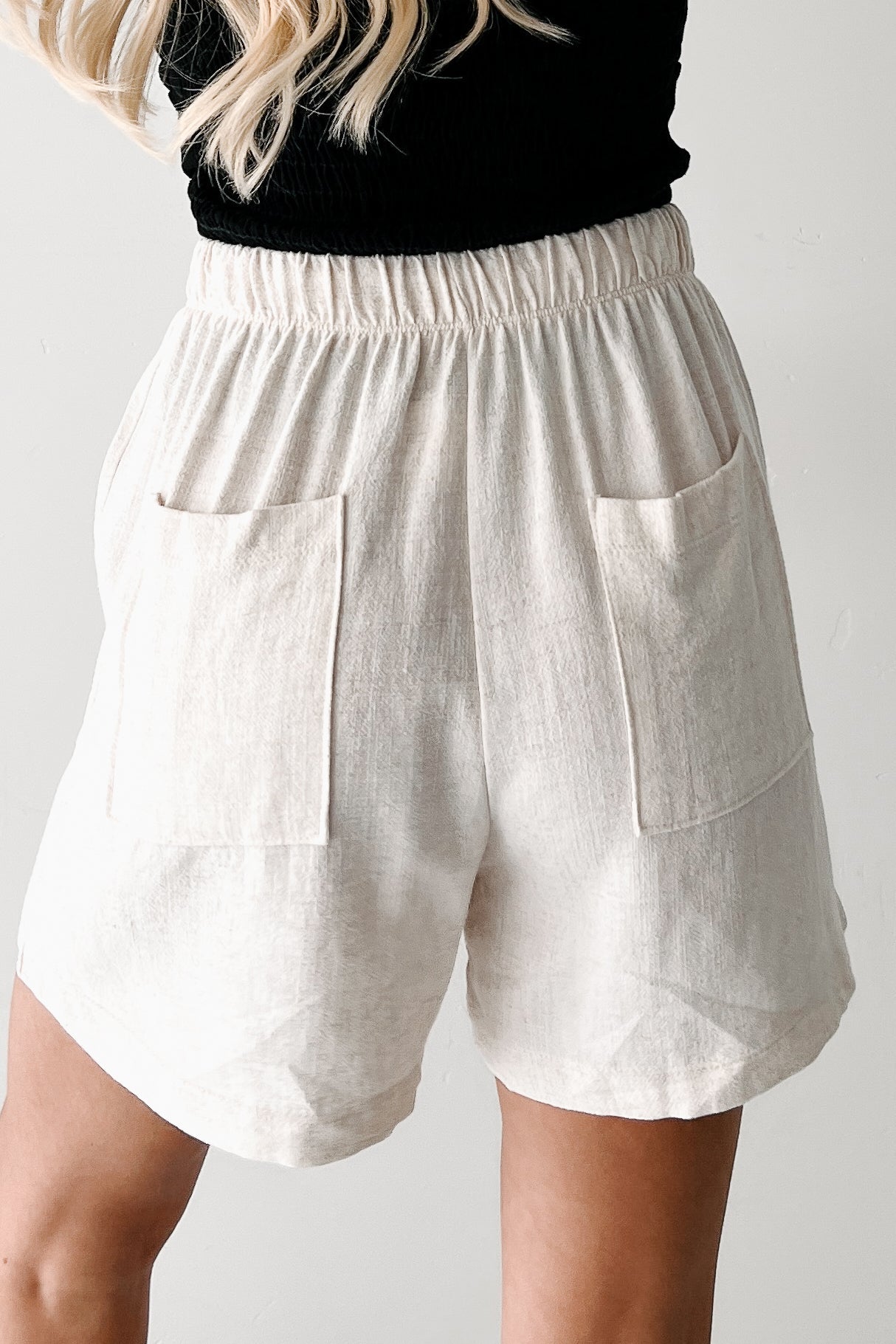 Embracing Flow High Rise Linen Shorts (Oat)
