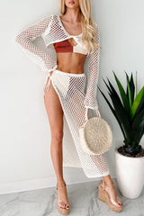 Roaming Free Crochet Crop Top & Skirt Set (Off White)