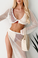 Roaming Free Crochet Crop Top & Skirt Set (Off White)