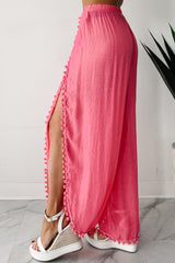Summer Kisses Flowy Tulip Hem Pants (Hot Pink)
