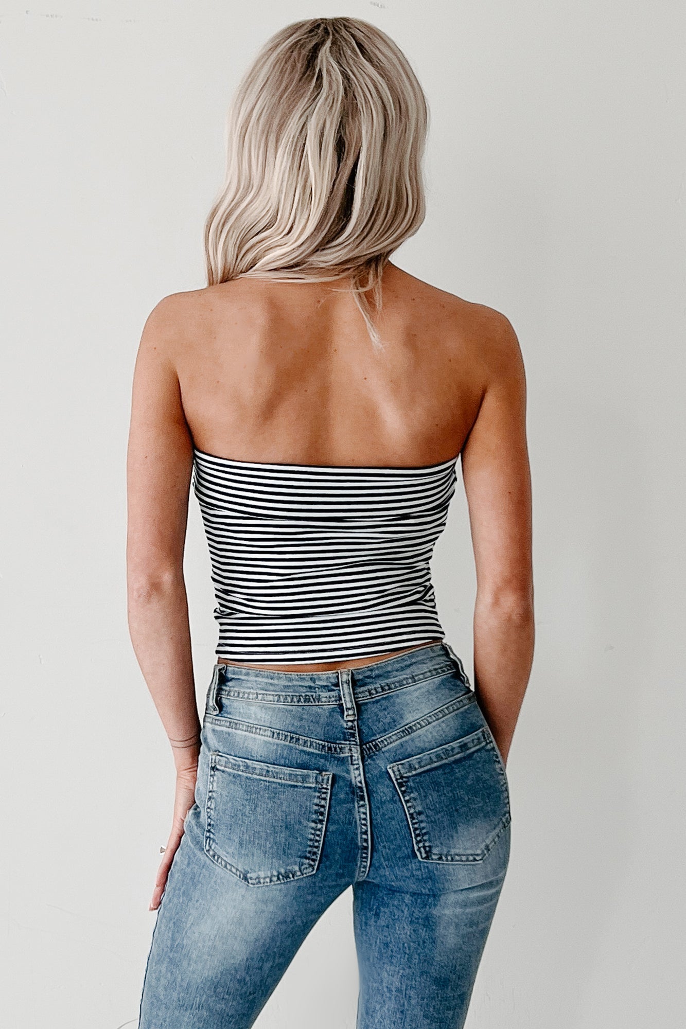 Weekend Vibes Striped Tube Top (Navy/White)