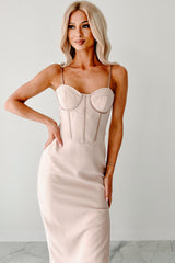 Truly Amazing Sweetheart Midi Dress (Pale Rose)